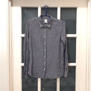 J. Crew Perfect Shirt Seersuckered Gingham